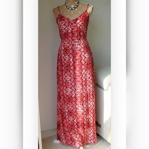 BOG Bon Voyage Snake Print Maxi Dress Small
